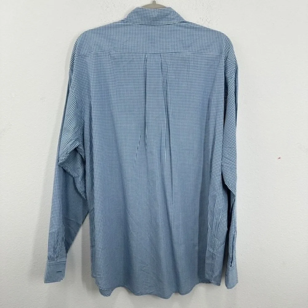 Banana‎ Republic Men's Large Blue Gingham Check Button Down Long Sleeve Shirt
